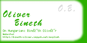 oliver bineth business card